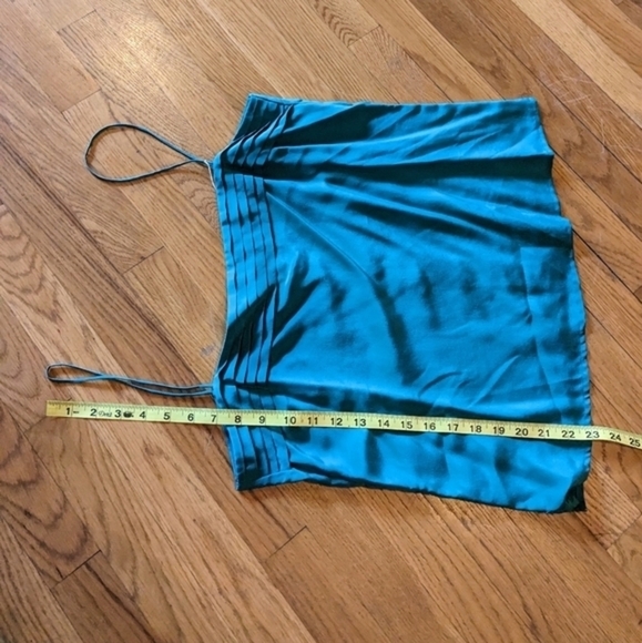 NWT Vintage Condor 100% Silk Teal Spaghetti Strap Tank Top - Picture 9 of 9